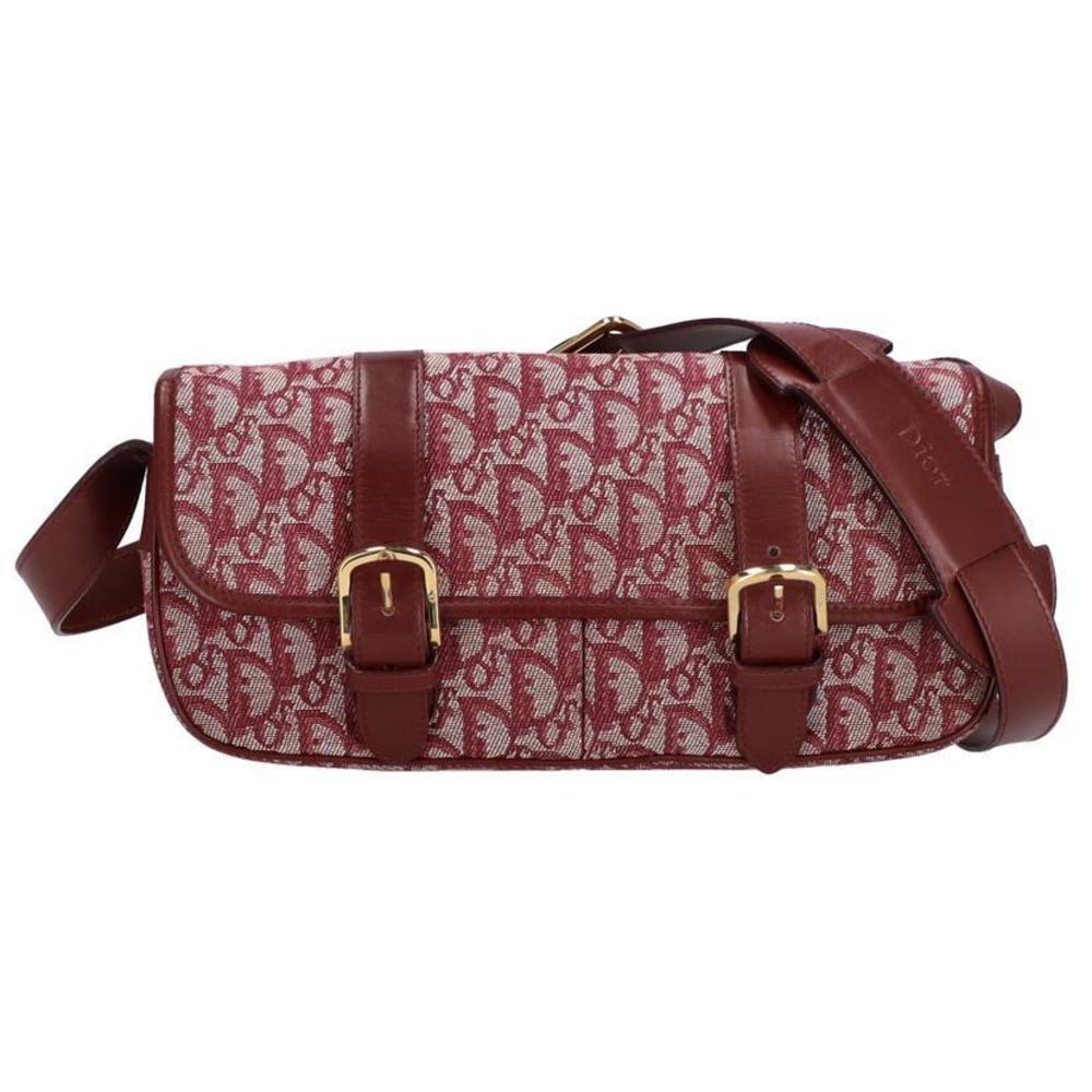 Christian Dior Trotter Pattern Shoulder Bag Red